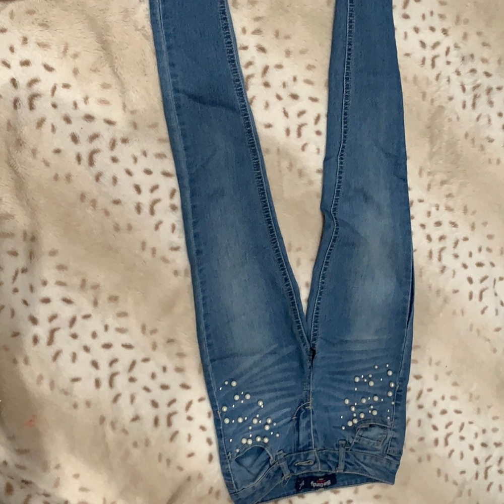 Kids jeans with pearls